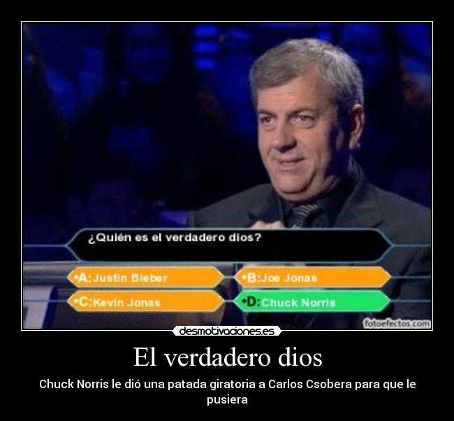 El verdadero dios - Chuck Norris le dió una patada giratoria a Carlos Csobera para que le pusiera