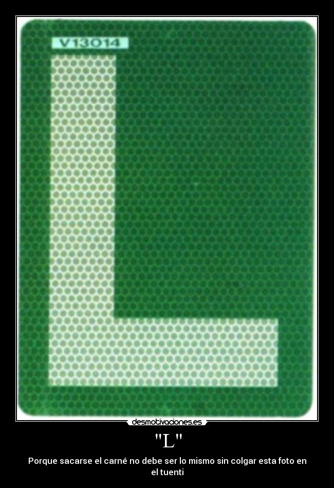 L - Porque sacarse el carné no debe ser lo mismo sin colgar esta foto en el tuenti