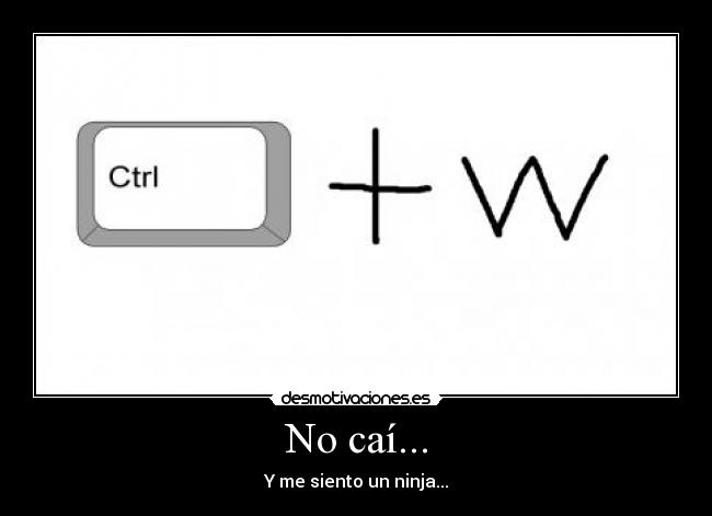No caí... - Y me siento un ninja...