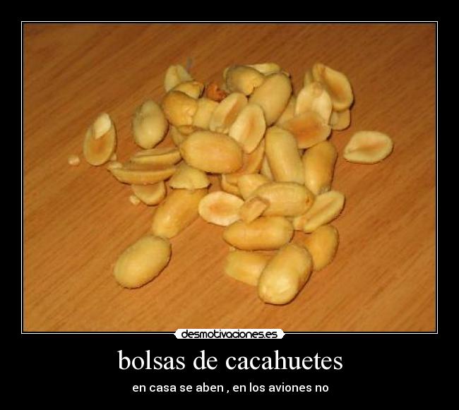 bolsas de cacahuetes - en casa se aben , en los aviones no