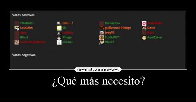 ¿Qué más necesito? -