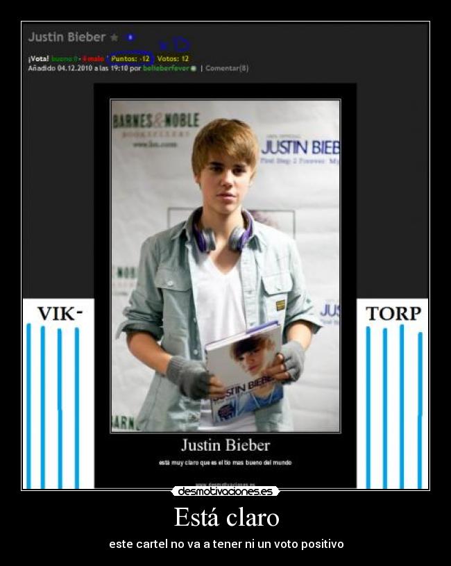 Está claro - este cartel no va a tener ni un voto positivo