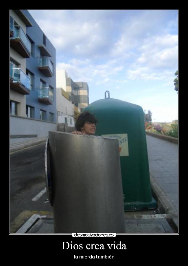 Dios crea vida - la mierda también