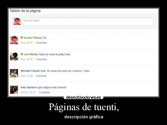 Páginas de tuenti, -