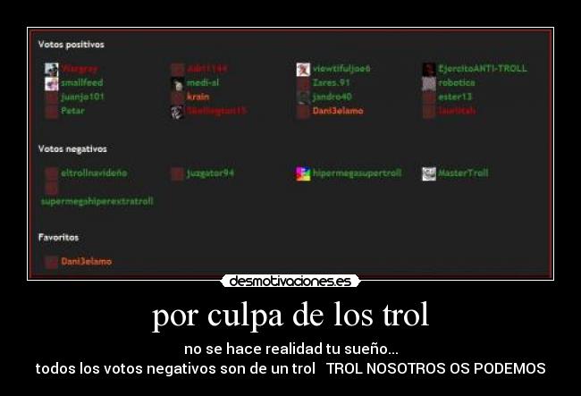 por culpa de los trol -