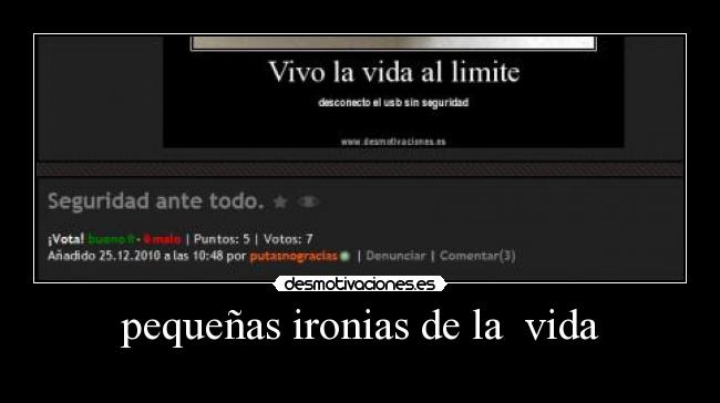 pequeñas ironias de la vida -