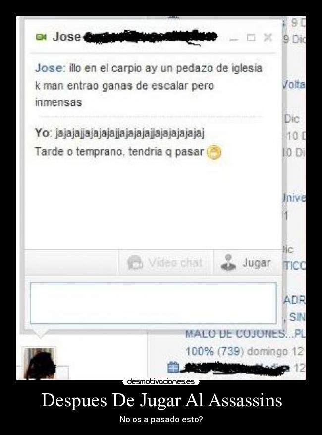 carteles assassins assasin creed loco locura escandalo tuenti desmotivaciones