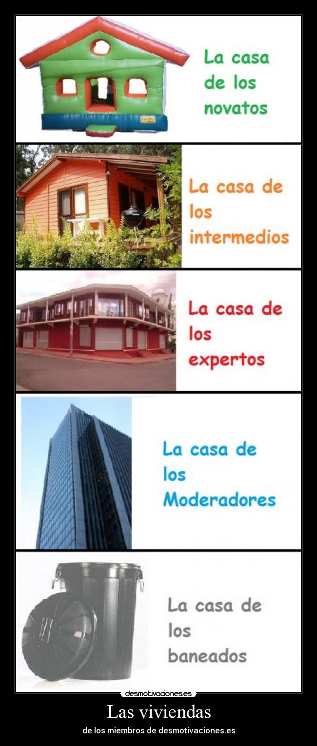 carteles casas verde naranja roja azul gris novato intermedio experto moderador baneado zagan desmotivaciones