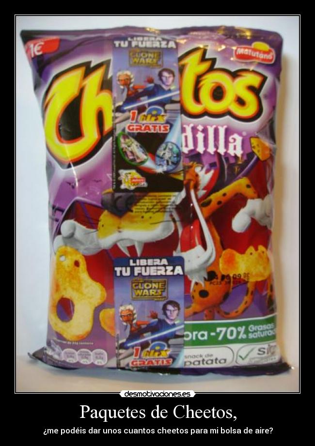 Paquetes de Cheetos, -