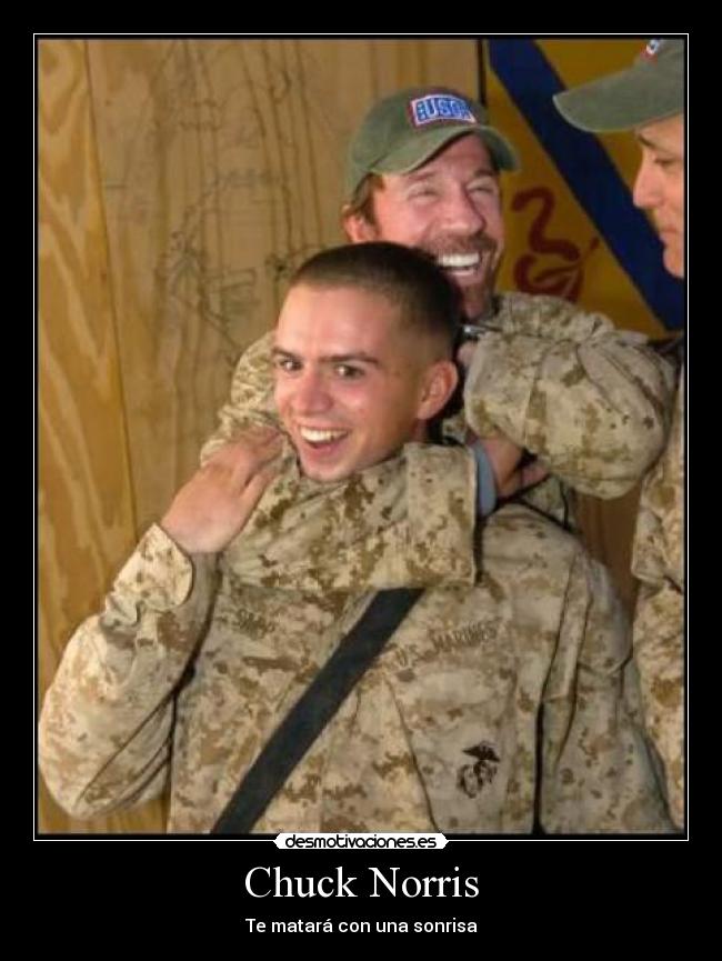 carteles matar chuck norris sonrrisa desmotivaciones