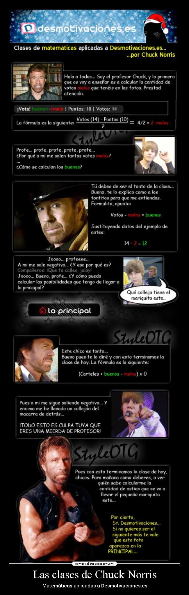 carteles clase matematicas chuck norris justin bieber aplicadas desmotivaciones desmotivaciones
