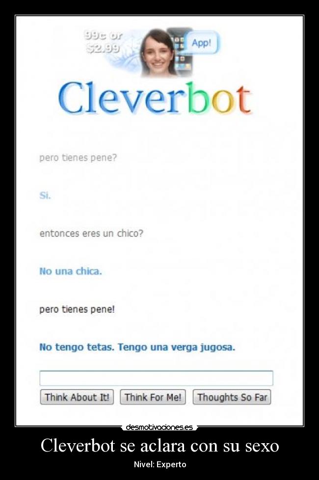 Cleverbot se aclara con su sexo -