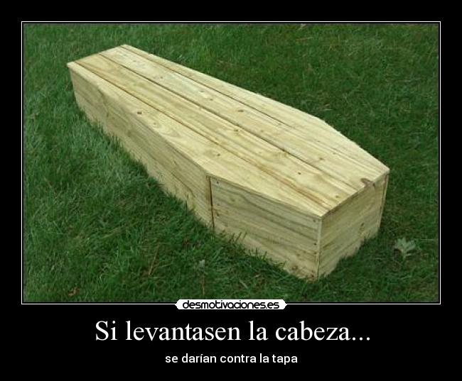 Si levantasen la cabeza... - se darían contra la tapa