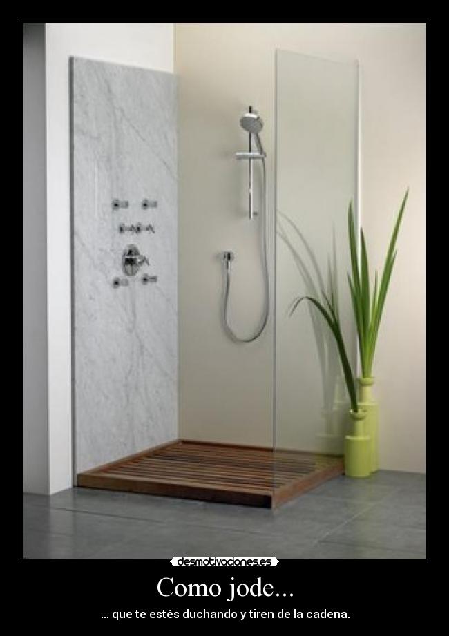 Como jode... - ... que te estés duchando y tiren de la cadena.