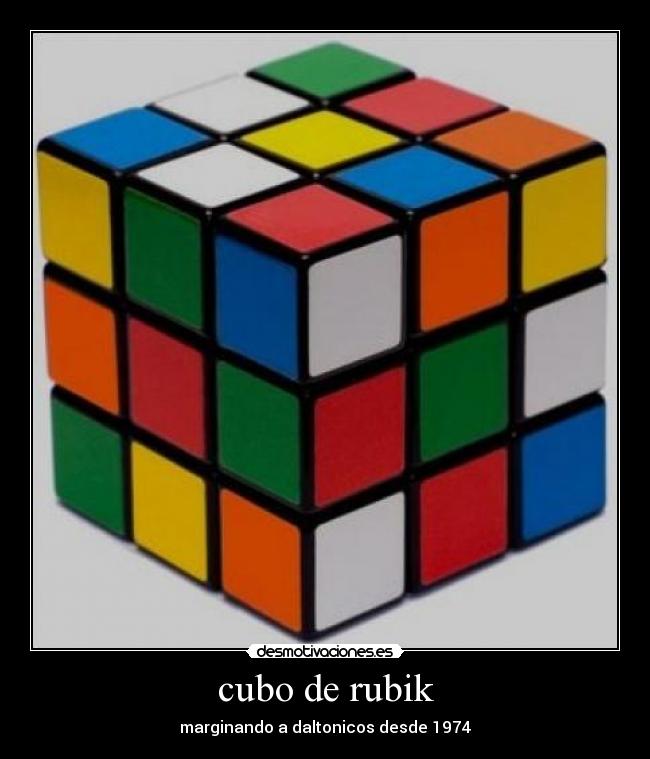 cubo de rubik - marginando a daltonicos desde 1974