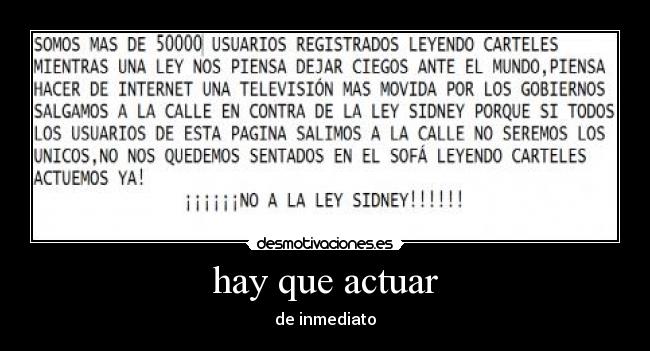 hay que actuar -