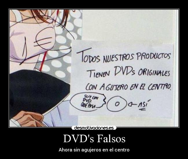 carteles nuevos dvd falsos sin agujero centro alli salon manga desmotivaciones