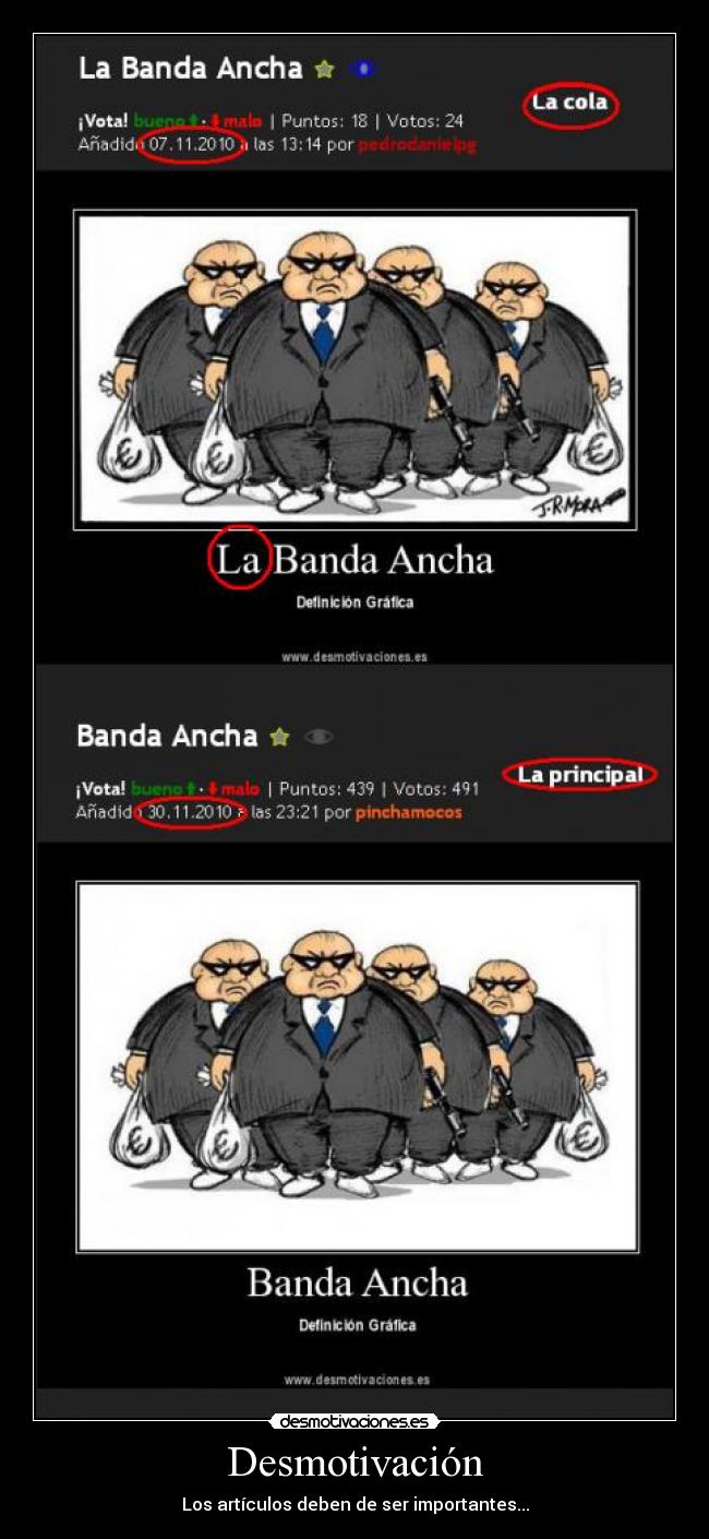 Desmotivación - Los artículos deben de ser importantes...