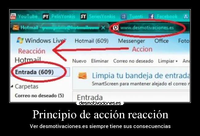 Principio de acción reacción - Ver desmotivaciones.es siempre tiene sus consecuencias