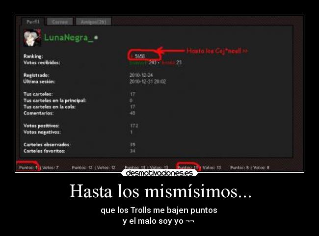 Hasta los mismísimos... - que los Trolls me bajen puntos 
y el malo soy yo ¬¬ 