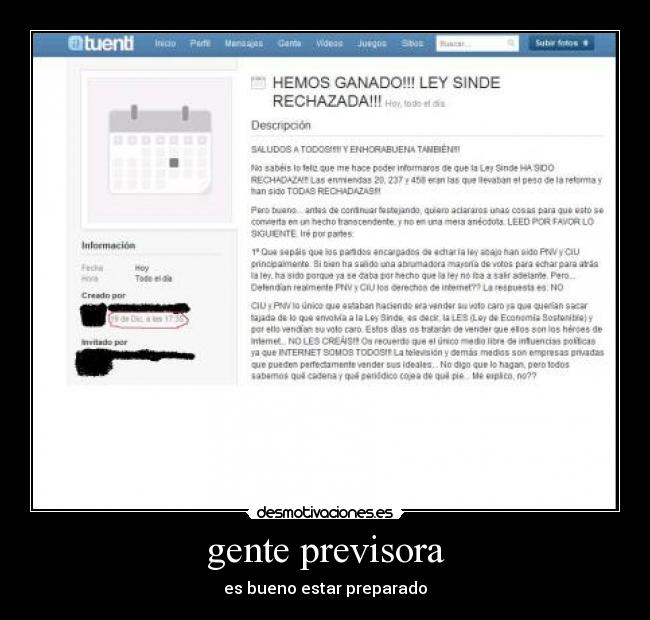 gente previsora - es bueno estar preparado