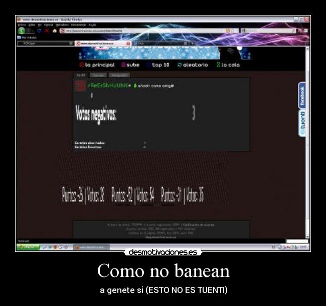 Como no banean - a genete si (ESTO NO ES TUENTI)