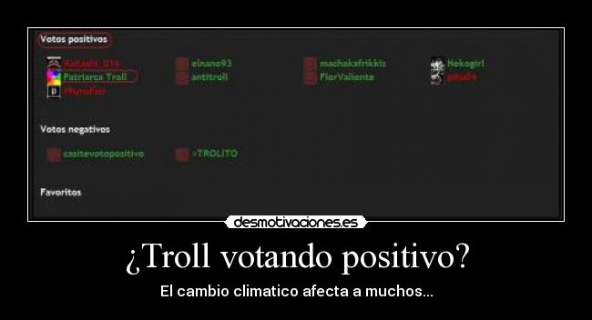 ¿Troll votando positivo? - El cambio climatico afecta a muchos...