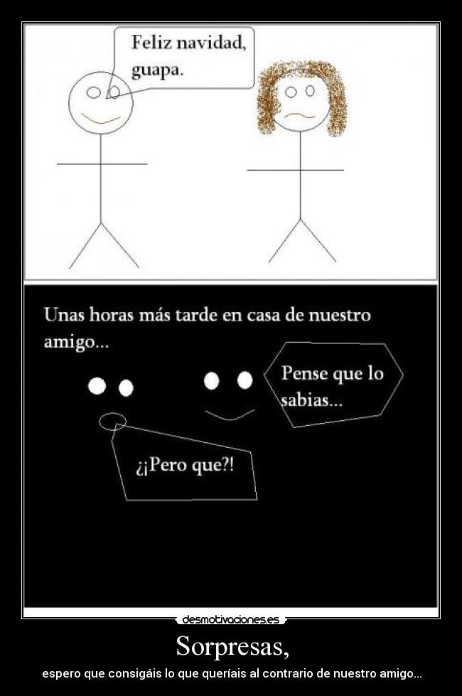 Sorpresas, - espero que consigáis lo que queríais al contrario de nuestro amigo...