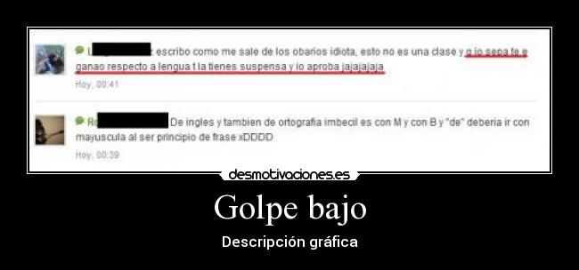 Golpe bajo - Descripción gráfica