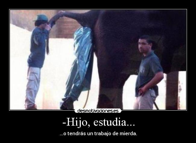 -Hijo, estudia... - ...o tendrás un trabajo de mierda.