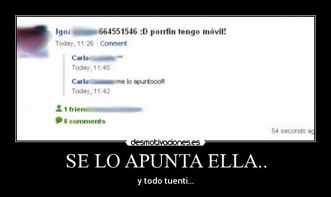 SE LO APUNTA ELLA.. -