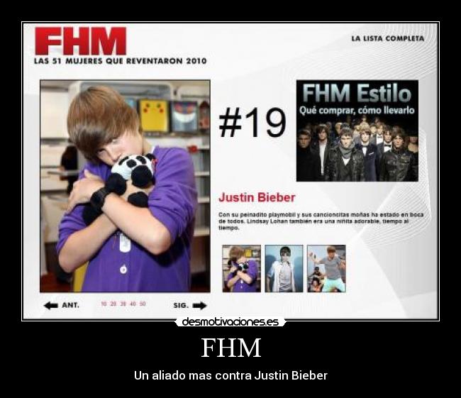 FHM - Un aliado mas contra Justin Bieber