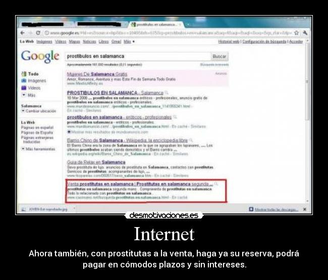 carteles internet prostitutas google aburrimiento internet desmotivaciones