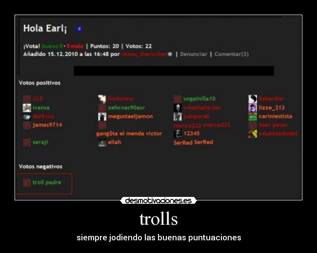 trolls - siempre jodiendo las buenas puntuaciones