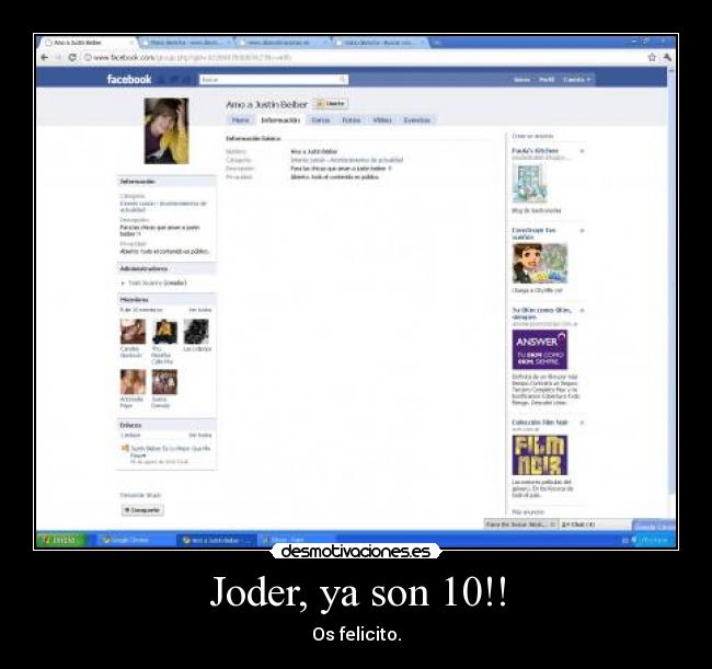 Joder, ya son 10!! - Os felicito.
