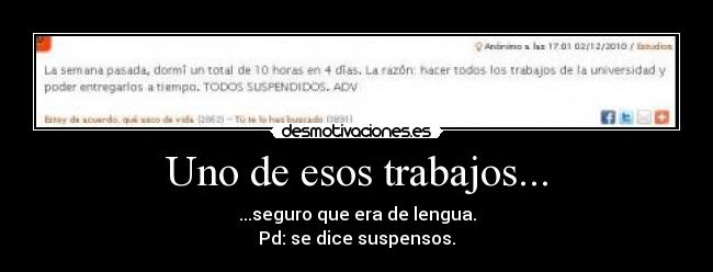 Uno de esos trabajos... -