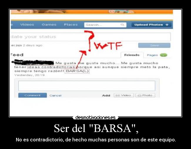 Ser del BARSA, - No es contradictorio, de hecho muchas personas son de este equipo.