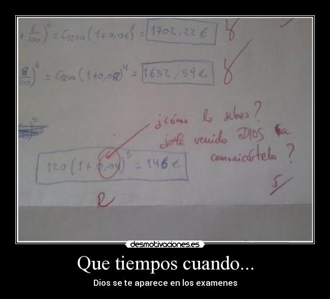 Que tiempos cuando... - 