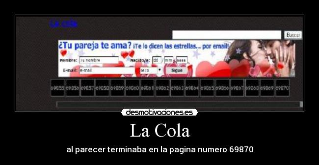 La Cola - al parecer terminaba en la pagina numero 69870