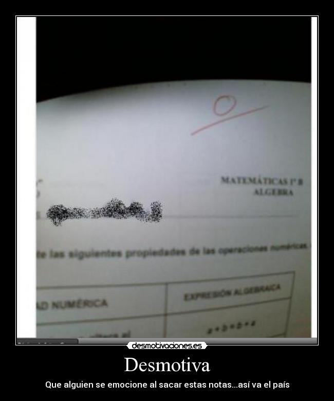 Desmotiva - Que alguien se emocione al sacar estas notas...así va el país