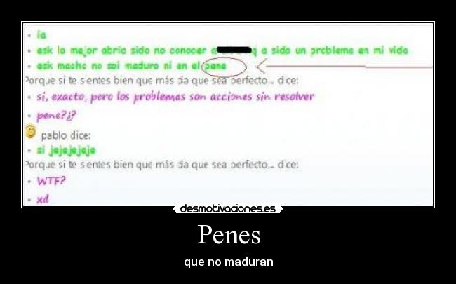 Penes - que no maduran