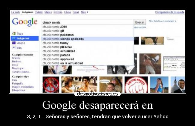 Google desaparecerá en - 3, 2, 1... Señoras y señores, tendran que volver a usar Yahoo