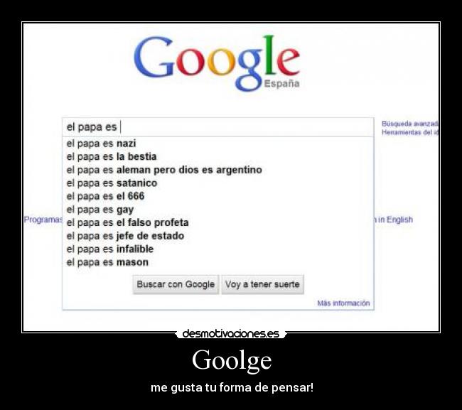 Goolge - me gusta tu forma de pensar!