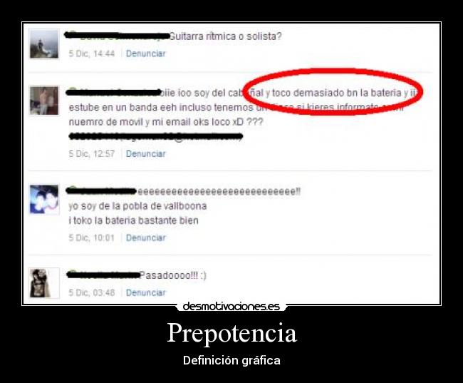 Prepotencia - Definición gráfica