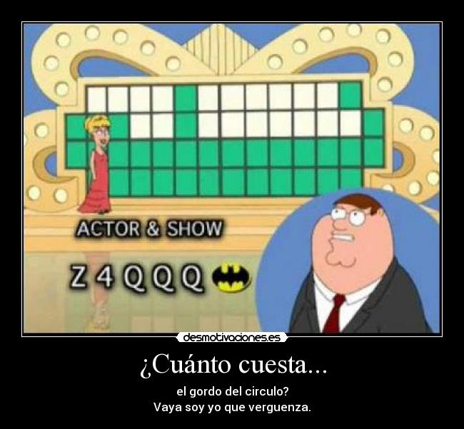 ¿Cuánto cuesta... - el gordo del circulo?
Vaya soy yo que verguenza.