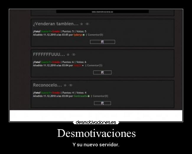 Desmotivaciones - Y su nuevo servidor.