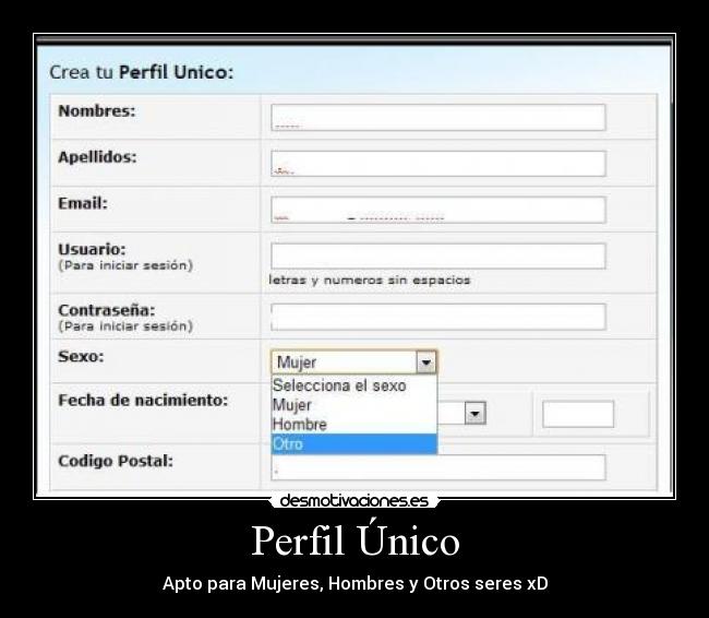 carteles perfil unico desmotivacion desmotivaciones unico perfil mujeres hombres otro seres jaja desmotivaciones