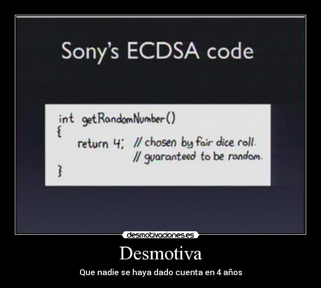 carteles ps3 sony seguridad ecdsa code random number key desmotivaciones
