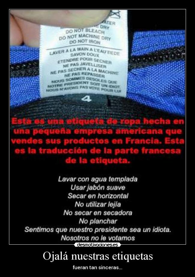 Ojalá nuestras etiquetas -