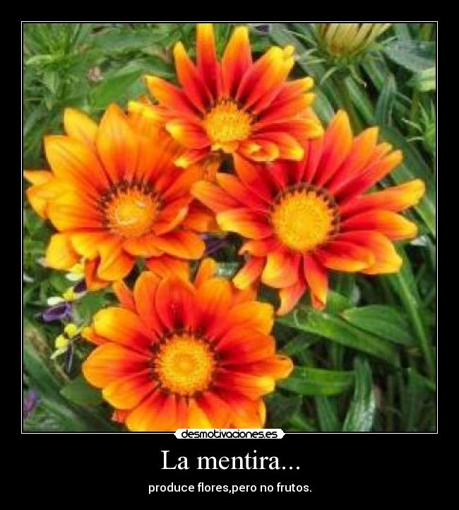 La mentira... - produce flores,pero no frutos.